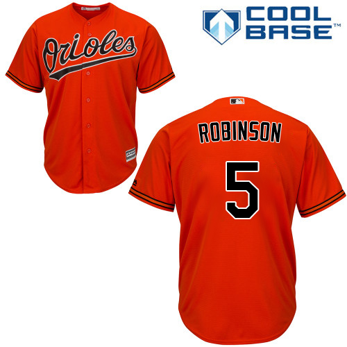 Orioles #5 Brooks Robinson Orange Cool Base Stitched Youth MLB Jersey